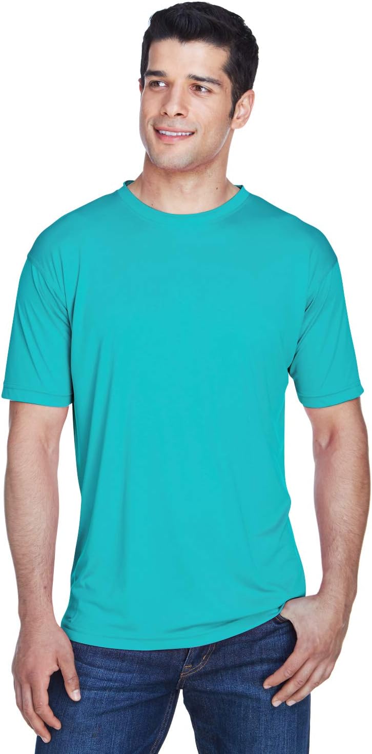 UltraClub Men’s Cool & Dry Sport Performance Interlock T-Shirt L JADE