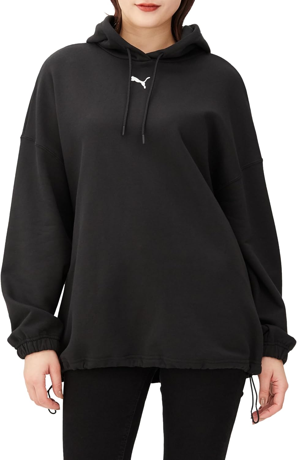 Puma Womens Dare To Oversized Hoodie Casual Outerwear Casual – Black