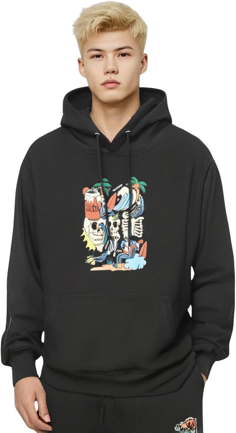 Hoodies for Men Women skull Graphic Fleece Sweatshirts Pullover Novelty Cool Funny Hoody Hooded With Pockets