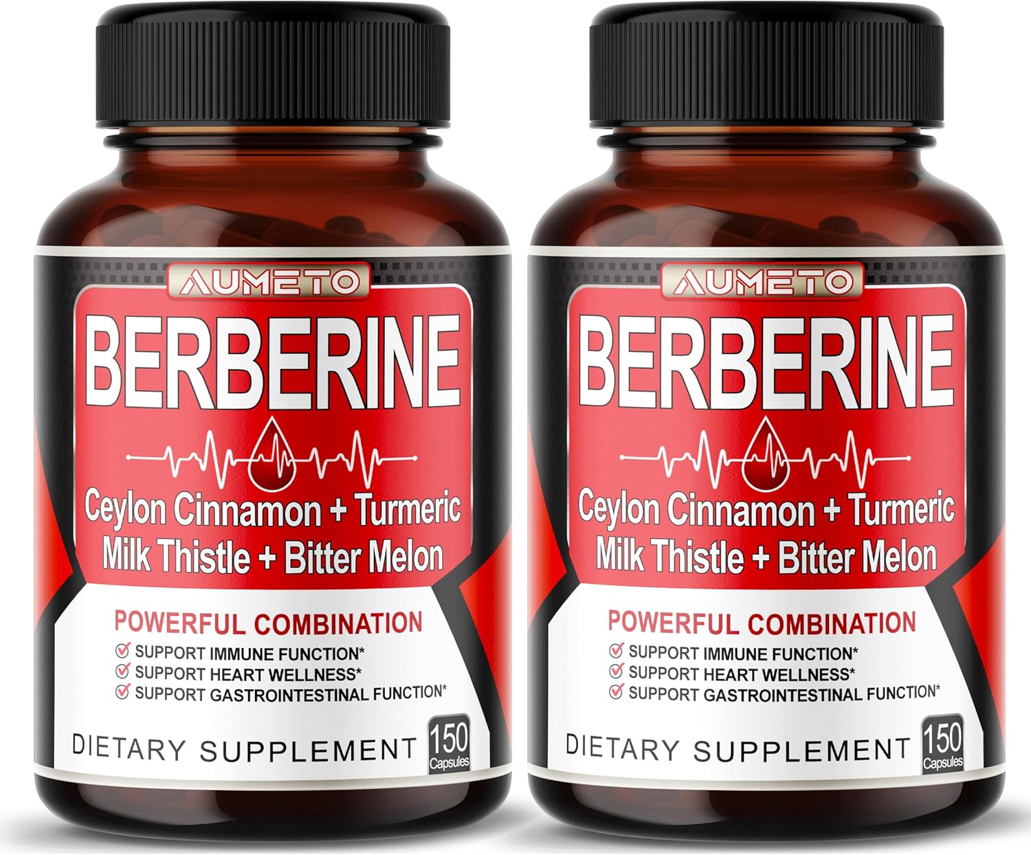 8 in 1 Berberine Supplement – Equivalent to 13100mg per Capsule – Support Digestion, Immunity – with Ceylon Cinnamon, Milk Thistle, Turmeric, Bitter Melon
