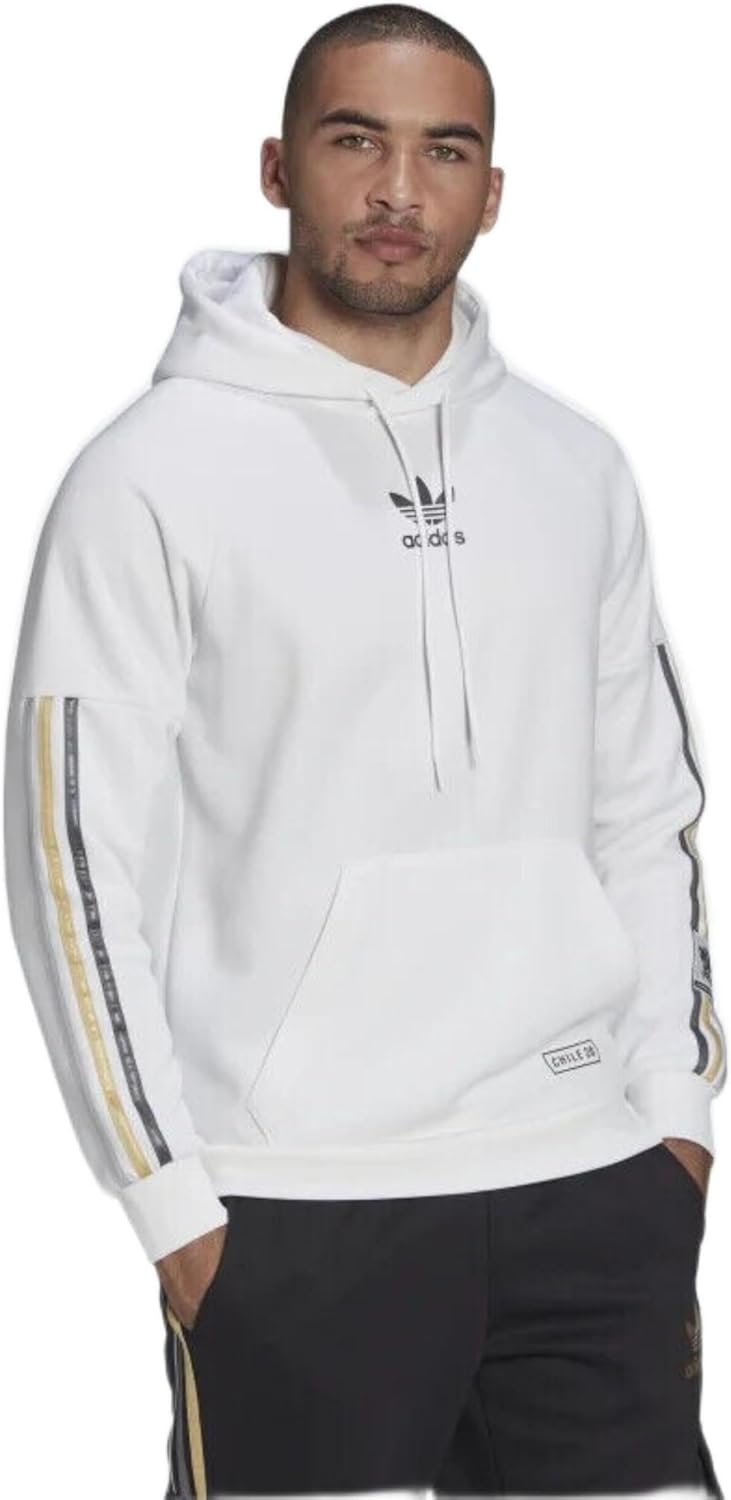 Adidas Men’s Chile 20 Pullover Hoodie Sweatshirt, White
