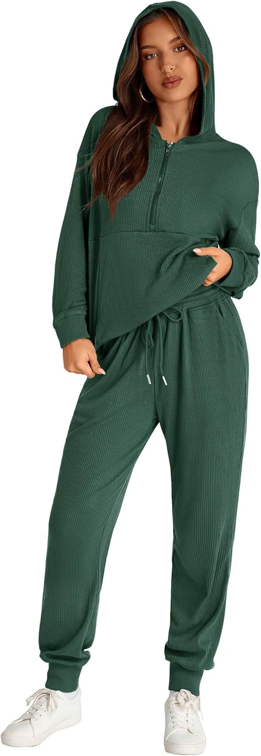 BTFBM Women’s Two Piece Tracksuit Fall Long Sleeve Zip Up Hoodie Sweatshirt Long Pants Drawstring Outfits Jogger Sets