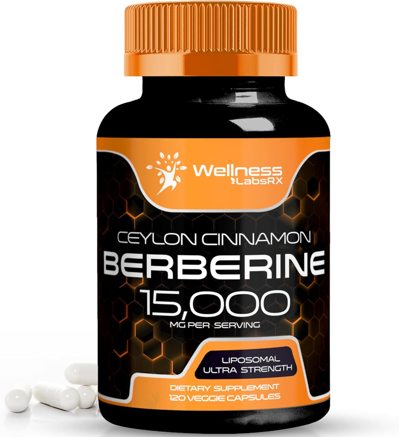 Berberine Supplement 15,000mg – Berberine with Ceylon Cinnamon, Liposomal Berberine Supplement Organic, Berberine Weight Loss, Metabolism, Cholesterol – 120 Capsules