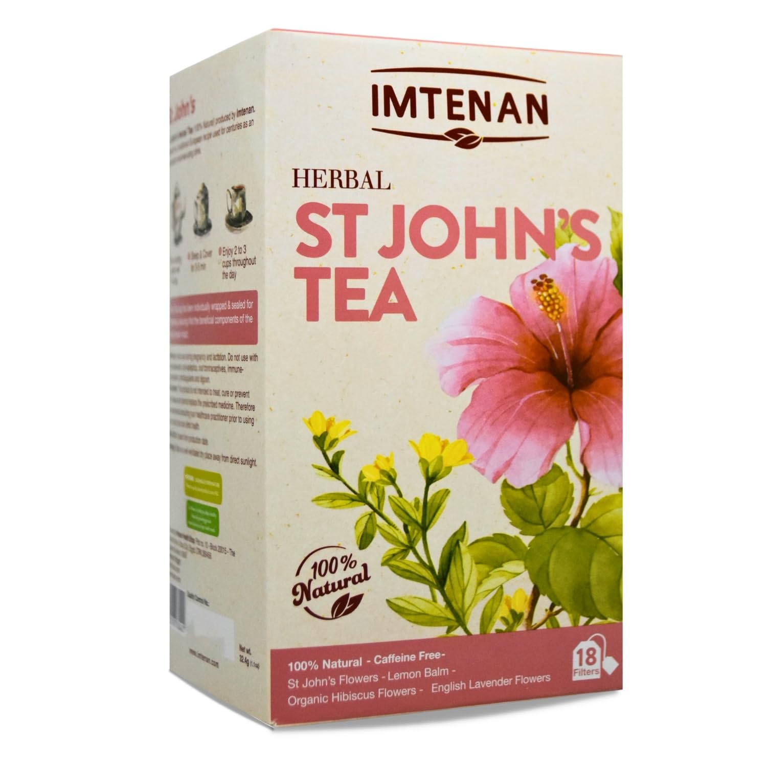 Brilliant Imtenan St Johnُ s Tea Premium Dried Herbal Pure Tea St Johnُ s Natural Herbs Oriental Egyptian Arabic No Additives Non Gmo Kosher Halal Herbal Tea (18 Bag) امتنان شاى القديس يوحنا