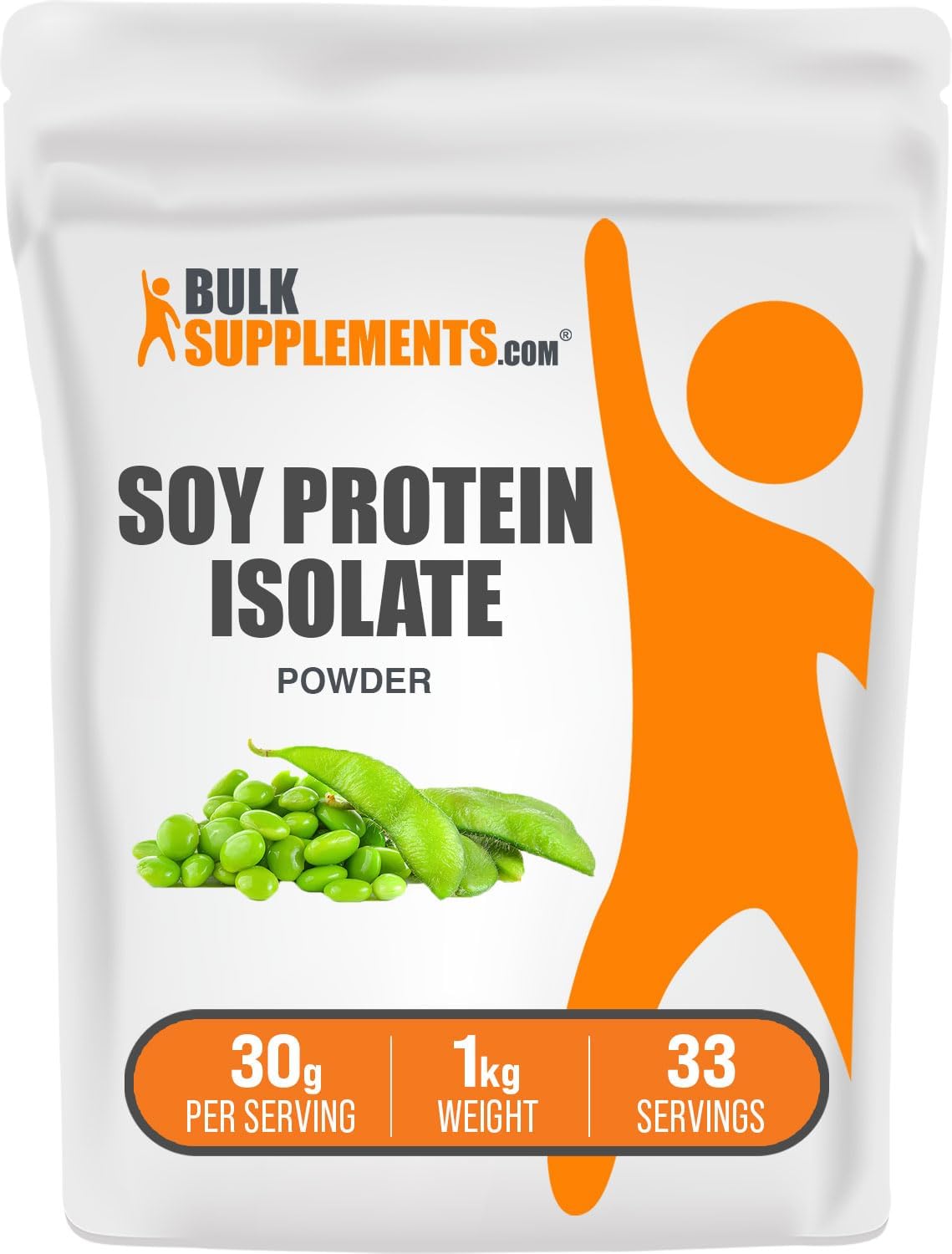 BulkSupplements.com Soy Protein Isolate Powder – Vegan Protein Powder, Soy Protein Powder – Unflavored Protein Powder, Gluten Free, 30g per Serving, 1kg (2.2 lbs) (Pack of 1)