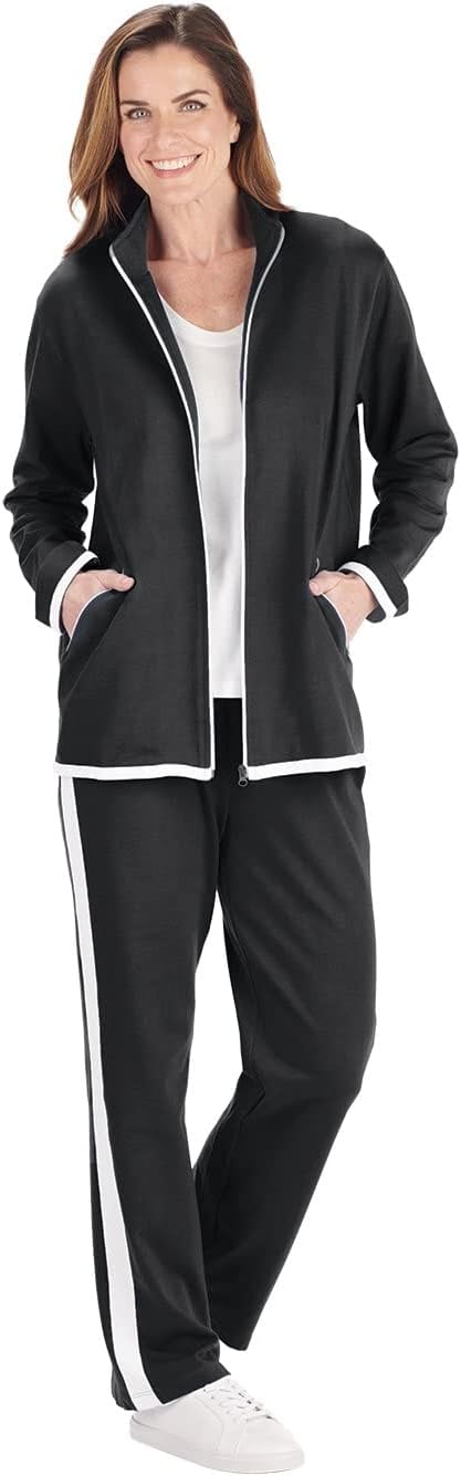 CATALOG CLASSICS Womens Sweat Suits 2 Piece Set Jogger Track Suits for Women Set