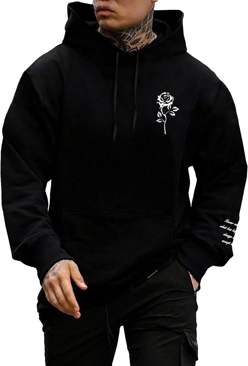 COZYEASE Men’s Hoodies Pullover Long Sleeve Graphic Hooded Sweatshirt Y2k Streetwear Hoodies Trendy