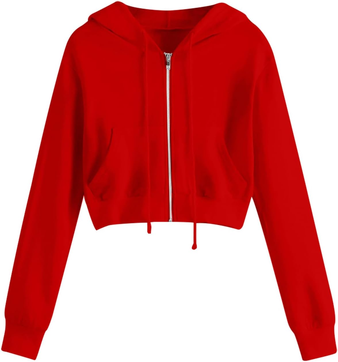 Ceboyel Zip Up Hoodies for Women Cropped Long Sleeve Sweatshirts Jackets Trendy Y2k Crop Tops Teen Girls Clothes 2023