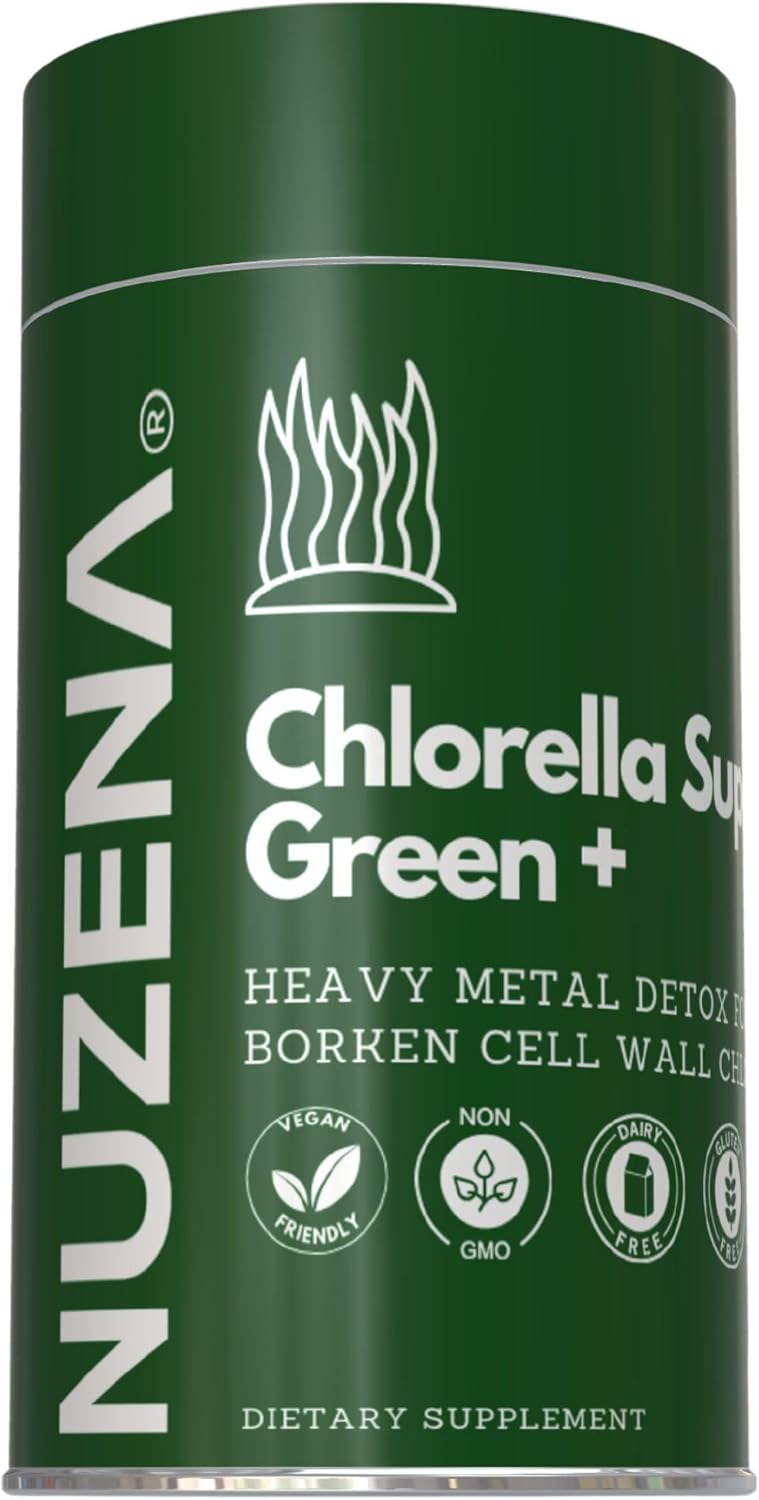 Chlorella Super Green +, 500mg Natural Antioxidant Chlorella Capsules for Improved Digestion and Immune Support, Pack of 60 Made in USA Vegan Capsules Non-GMO and Gluten Free