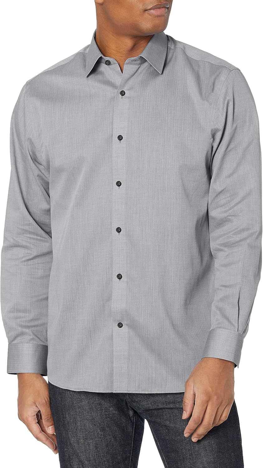 Cutter & Buck Men’s Epic Easy Care Mini Herringbone Shirt