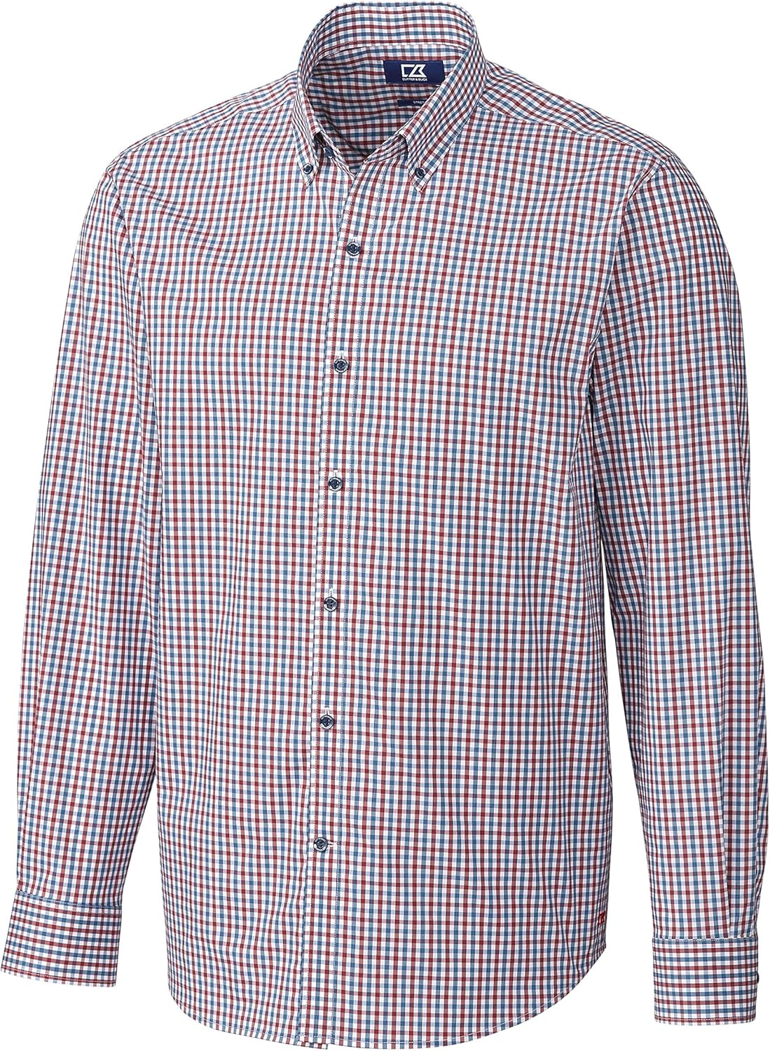 Cutter & Buck Men’s Long Sleeve Soar Mini Check Button Down Shirt