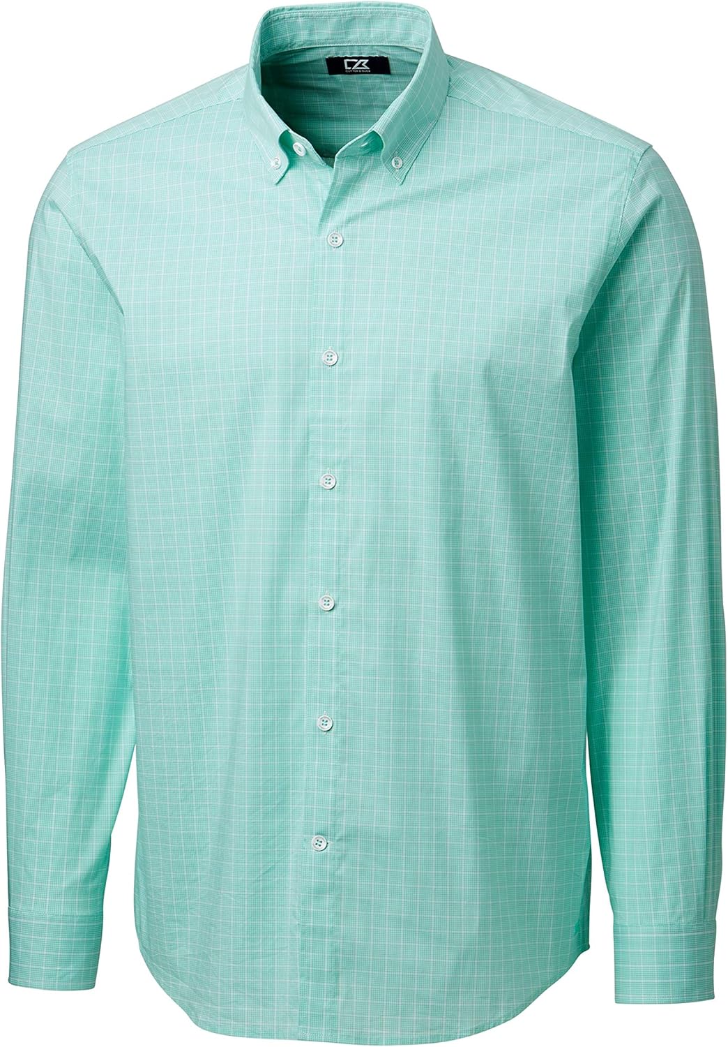 Cutter & Buck Men’s Long Sleeve Soar Windowpane Check Button Down Shirt