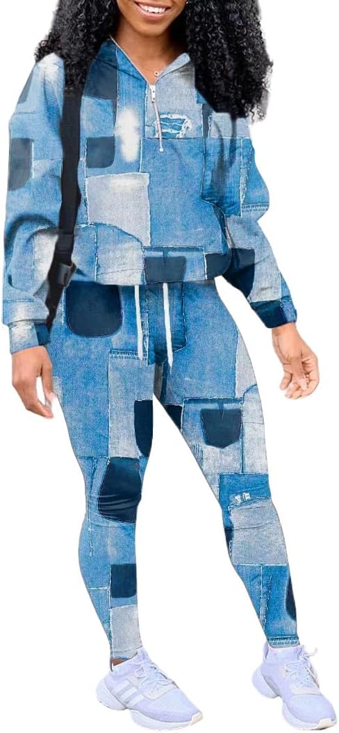 EOSIEDUR Women’s Two Piece Outfits Zipper Jacket Pullover and Elastic Waistband Pants with Pockets Sweatsuit Tracksuit Sets