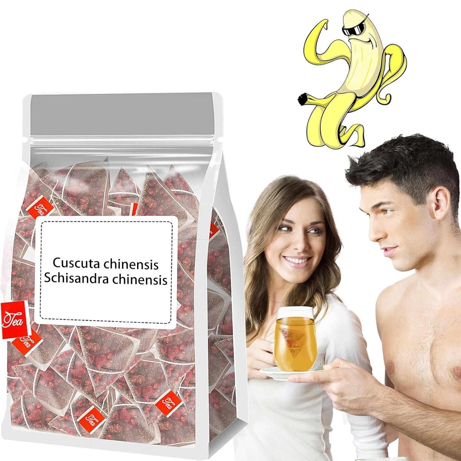 Five Flavors Goji Berry Tea, Liver and Kidney Care Tea, Five-Flavor Goji Berries, a Small Packet Red Brown Pure Herbal Essence, Essentials Pure Chinese Herbal Tea for Men, Twice a Day（1pcs）