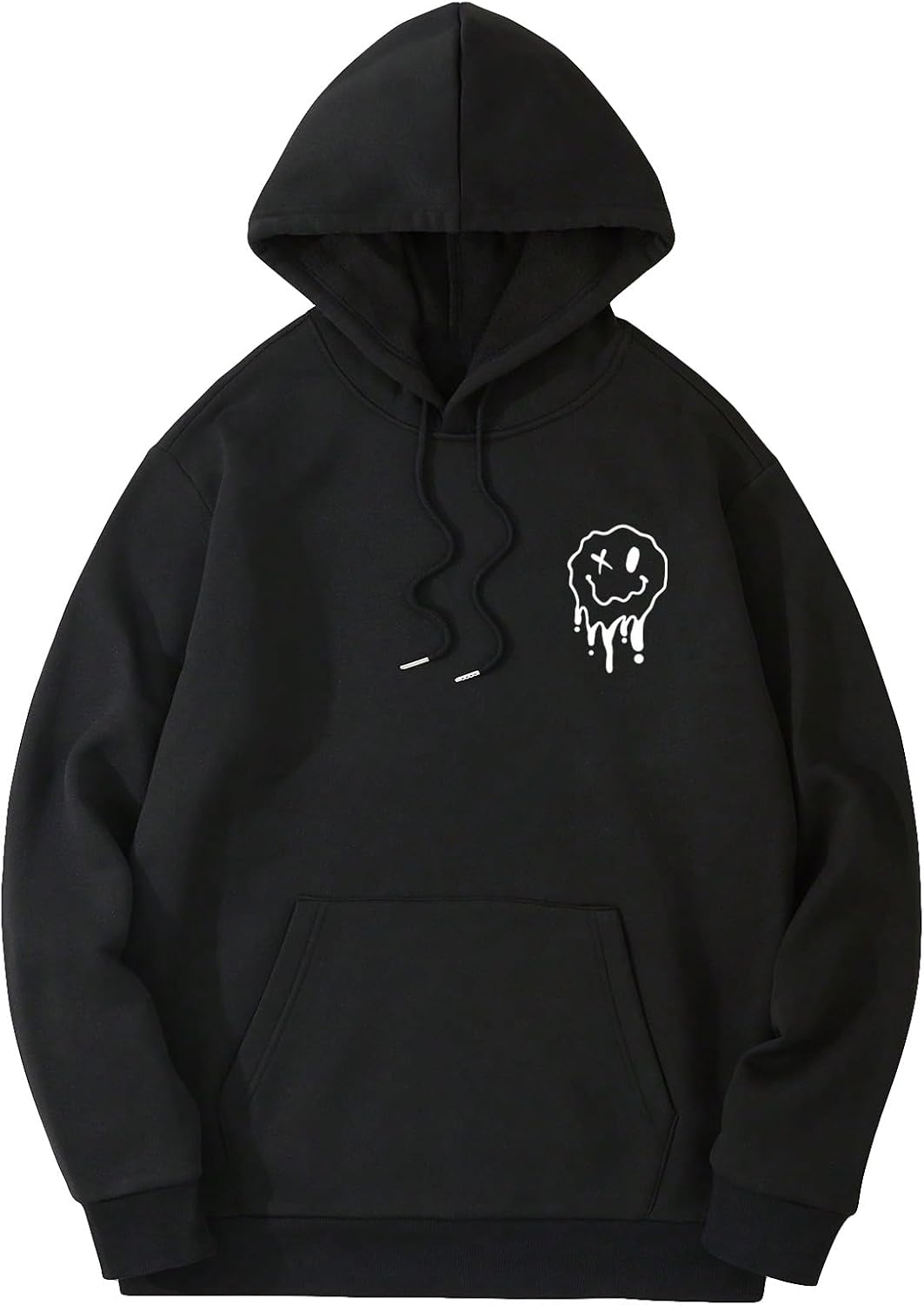 Floerns Men’s Graphic Print Long Sleeve Drawstring Hoodie Pullover Sweatshirt