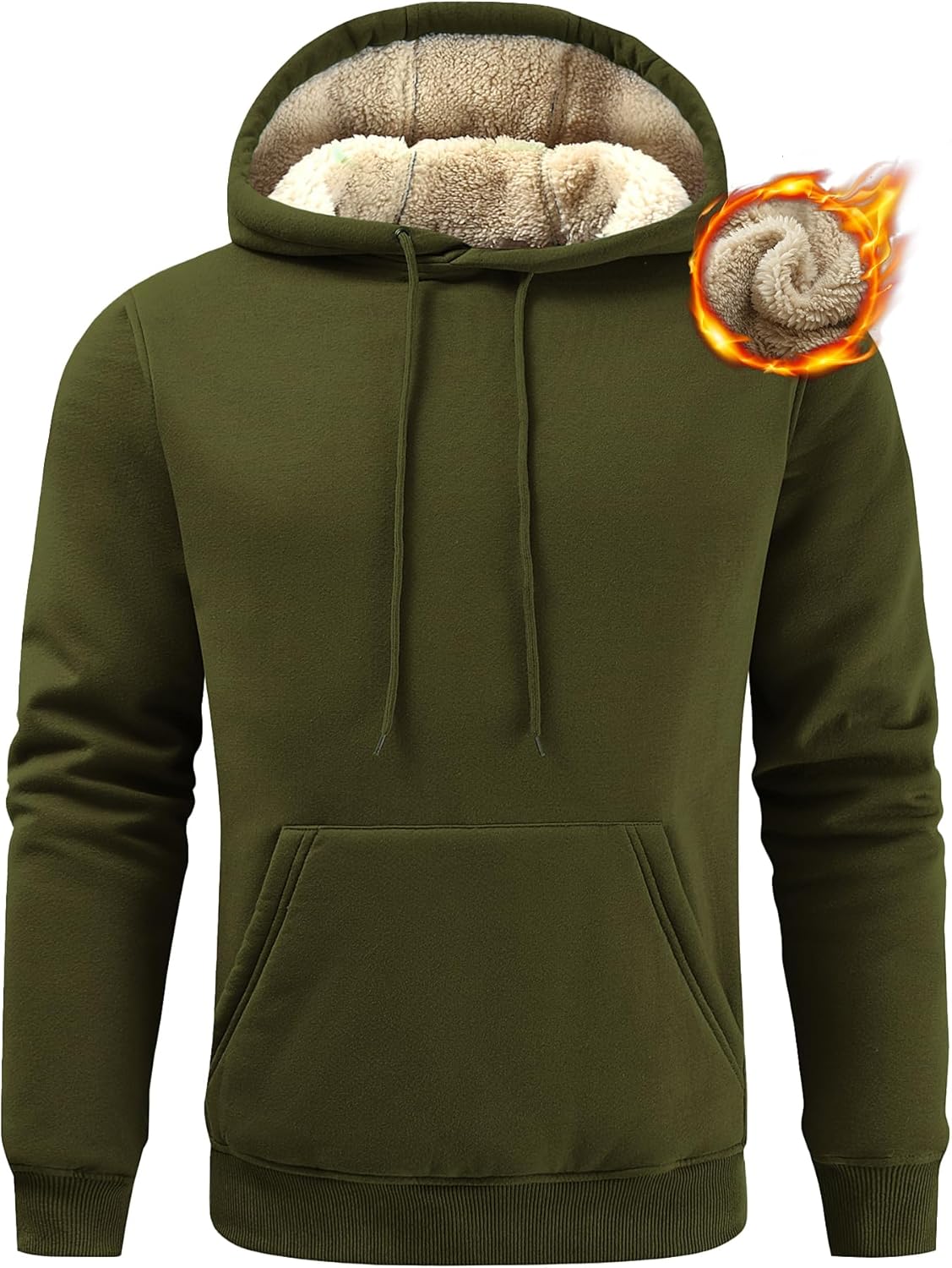 Gesean Men’s Cotton Fleece Pullover Hoodie Long Sleeve Hooded Sweatshirt with Kangaroo Pocket