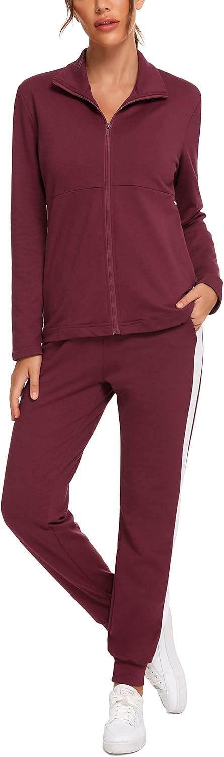 HALCYEEN Sweatsuits For Women Set 2 Piece Outfits For Women Jogging Suit Lounge Sweatshirt & Jogger Pants With Pockets