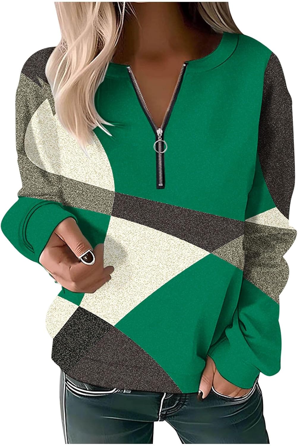 Holiday Sweatshirt for Women Fleece Fashion Casual Vintage Zip up Hoodies Trendy Classic Winter Long Sleeve Hoodie