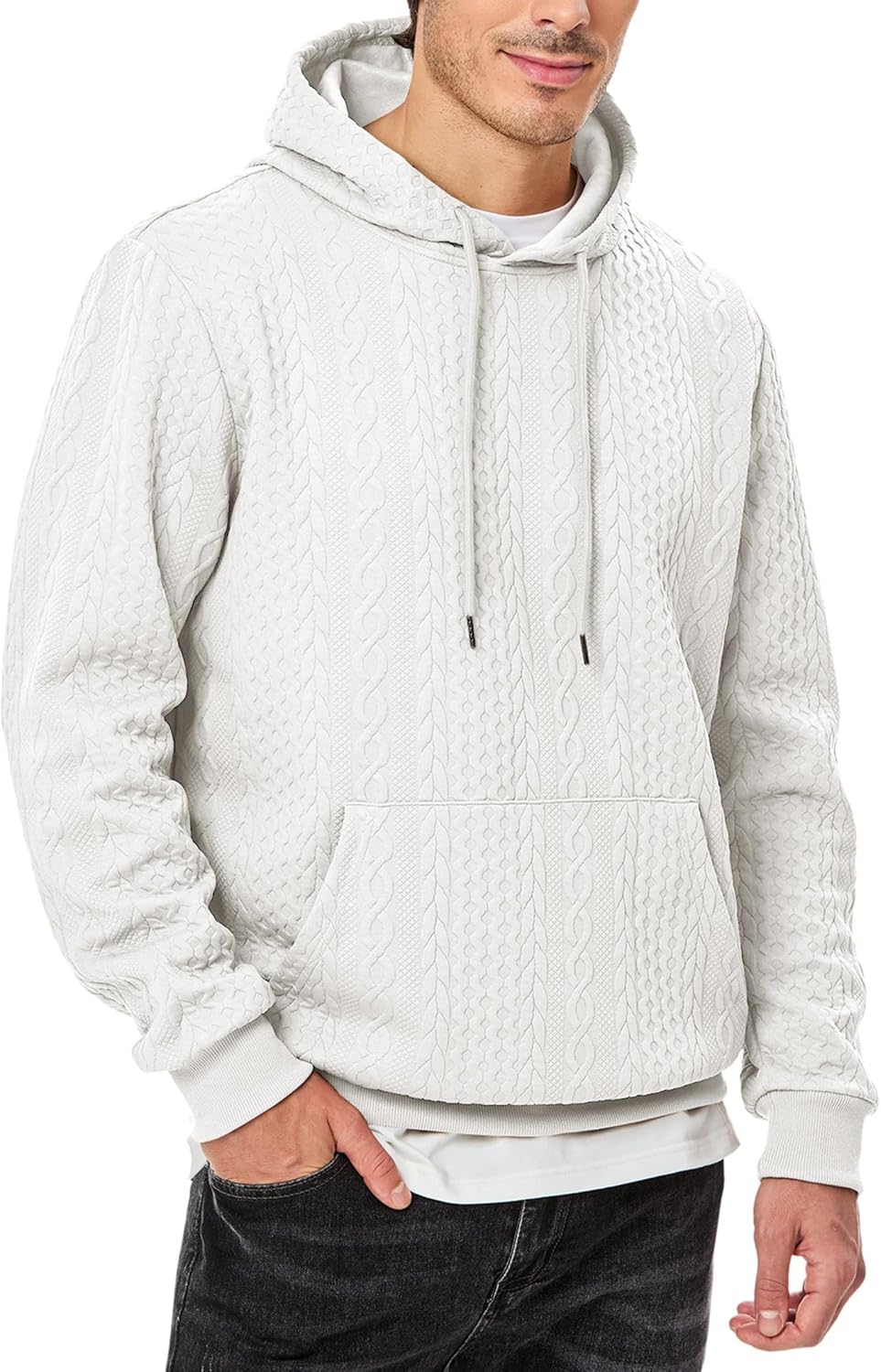 JMIERR Mens Hoodie Pullover 2024 Sweatshirts Graphic Hoodie Long Sleeve Drawstring Fashion Hooded Shirt with Pocket