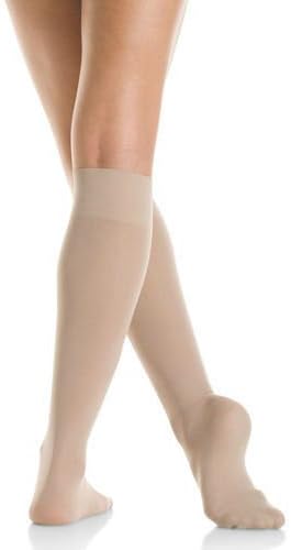 Light Opaque Knee High Skating Socks (Suntan, Youth)