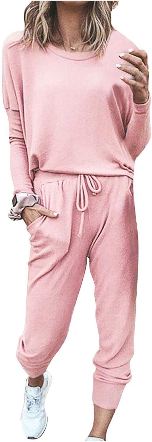 Lounge Sets for Women-2 Piece Sets for Women Jogger Sets for Women Long Sleeve Crewneck Sweatshirts With Sweatpant