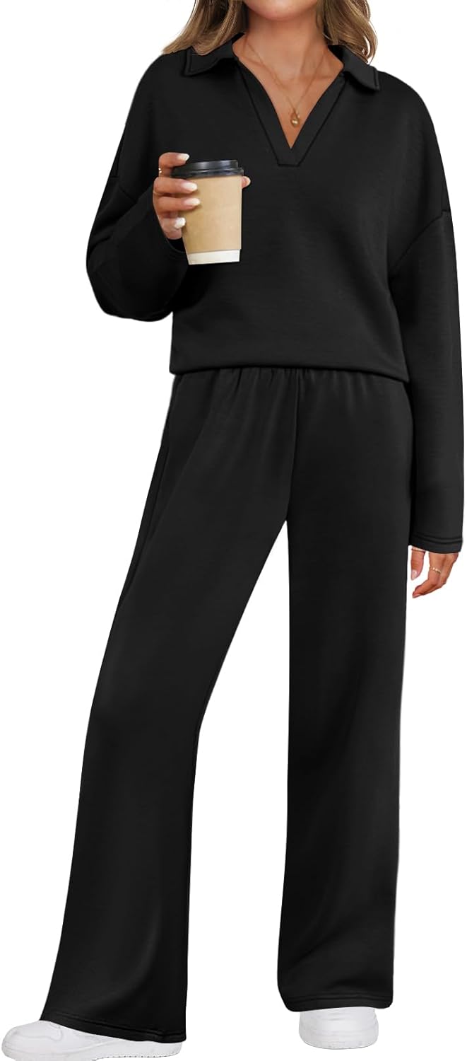 MEROKEETY Women’s 2 Piece Outfits Sweatsuit Long Sleeve Sweatshirt Sweatpant Tracksuit Lounge Sets