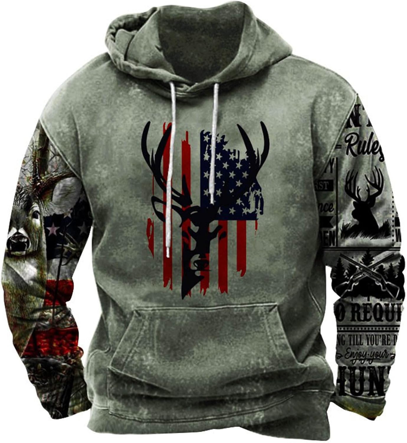 Men Hoodies Active Pullover Graphic Design Western Sweatshirt Ethnic Print Raglan Sleeves Workout Fashion Blouses