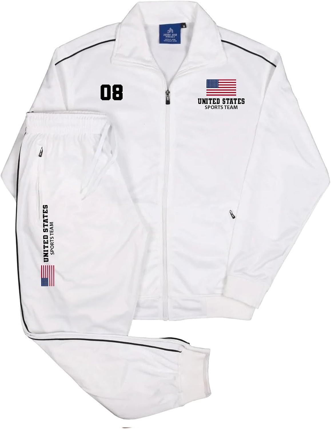 Men Tracksuit Sports Track Jacket & Matching Jogging Pants