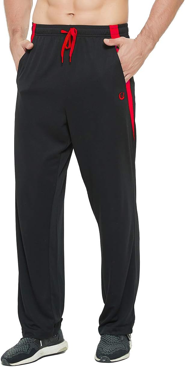 Men’s Athletic Pant with Pockets Open Bottom Sweatpants for Men Workout, Exercise, Running
