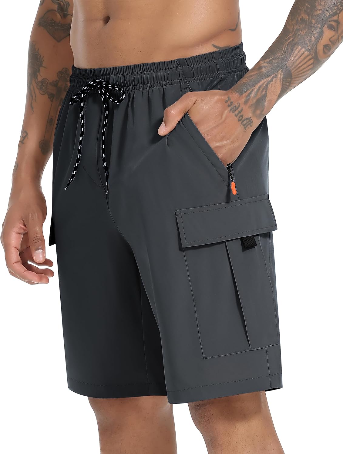 Men’s Cargo Shorts Quick Dry Lightweight Stretch Hiking Shorts for Men with 5 Pockets No Lining