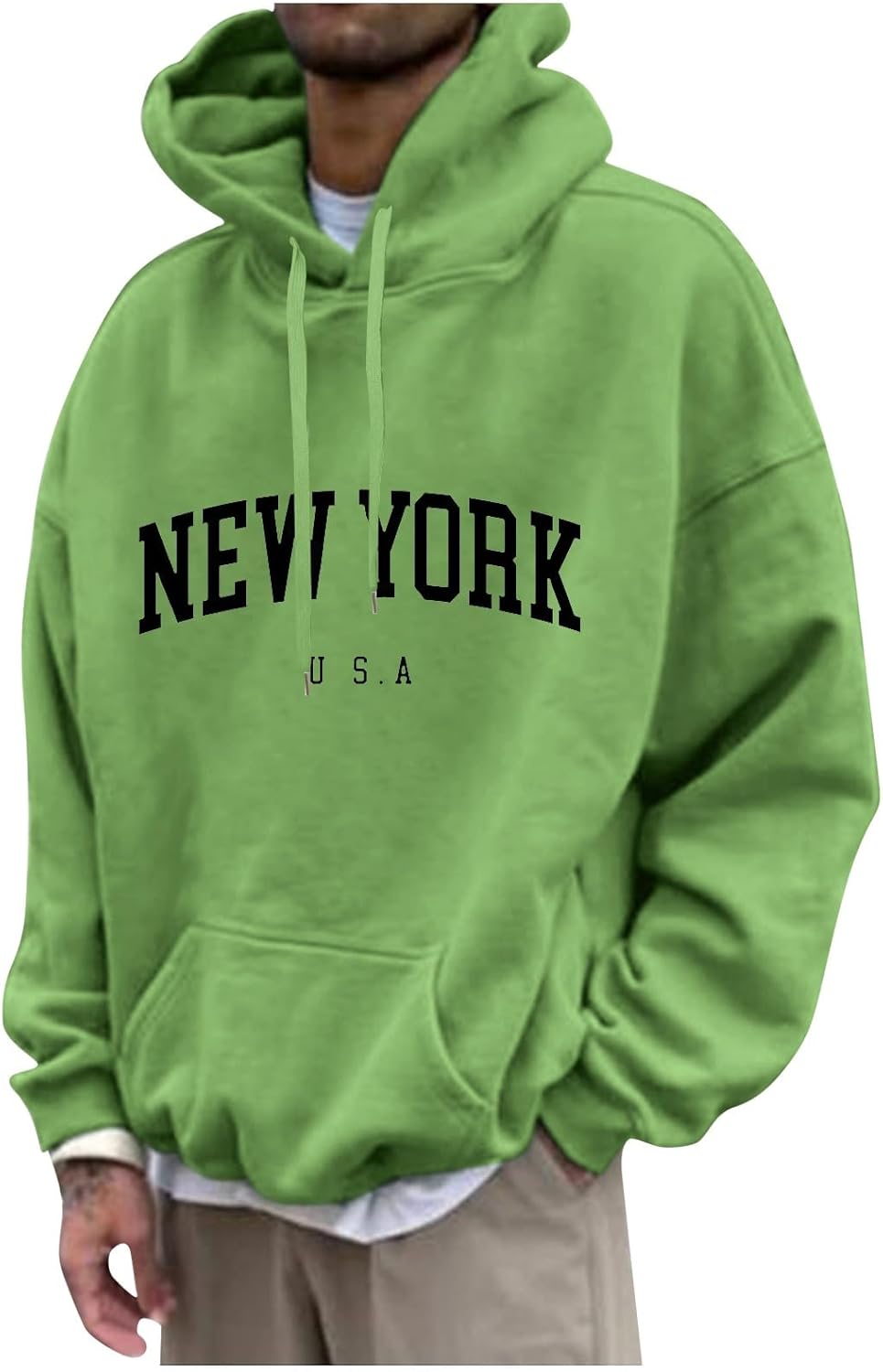 Mens Casual Goingout Long Sleeve Loose Printed Crewneck Hoodies