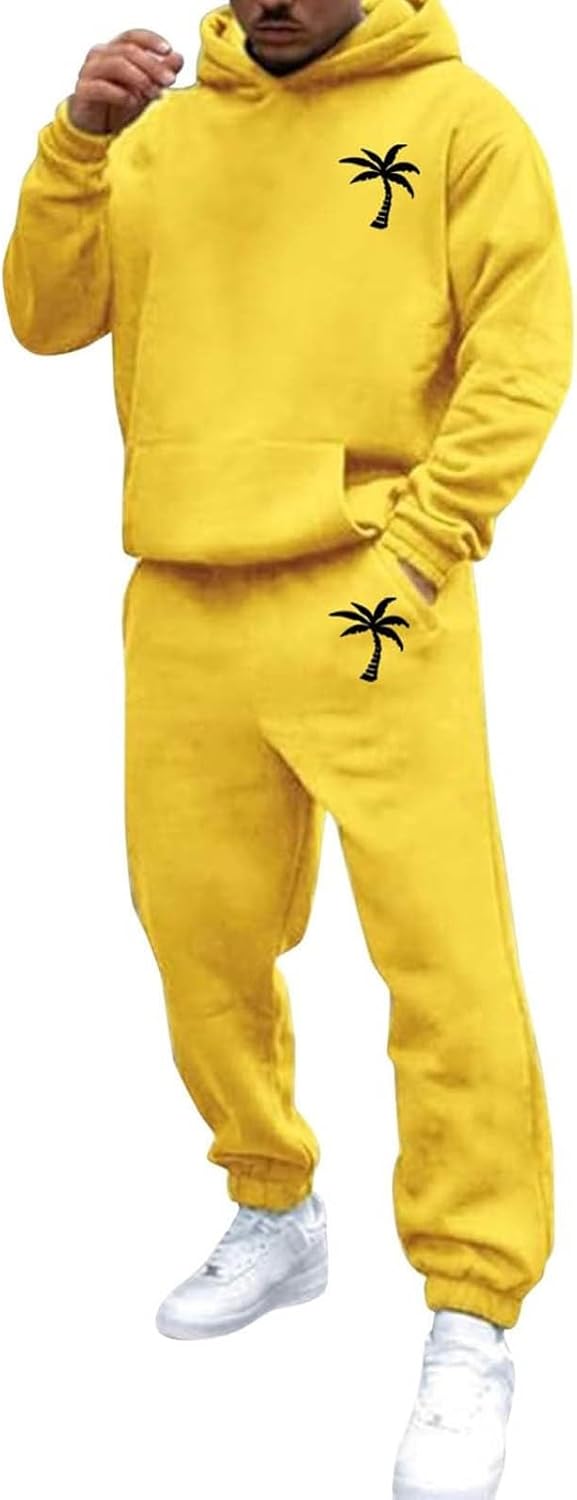 Men’s Tracksuit 2 Pieces Set Long Sleeve Hoodie Sweatsuit Pullover Athletic Jogging Suits Casual Outfit with Pockets