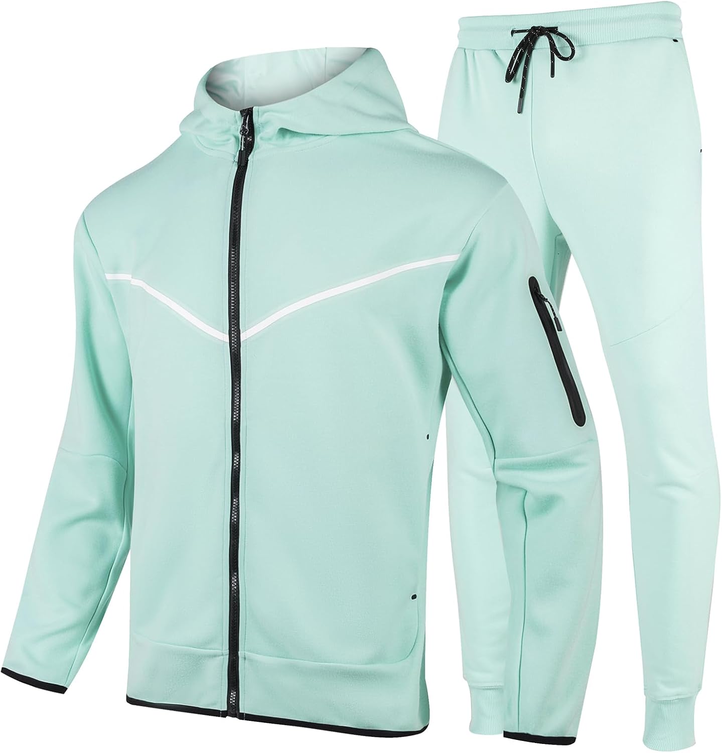 Men’s Tracksuits Sweatsuits For Men Hooded Tracksuit Sweatsuit Long Sleeve Full-Zip Jogging Sweatpants 2 Piece