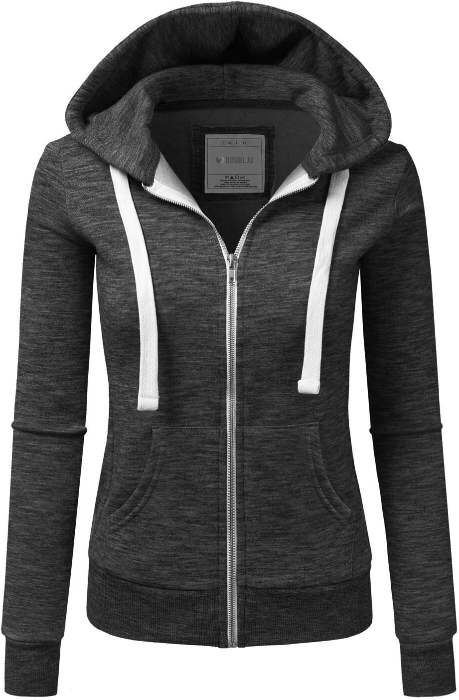NINEXIS Womens Long Sleeve Zip Up Hoodie Top Color Block Basic Casual Hooded Sweatshirt
