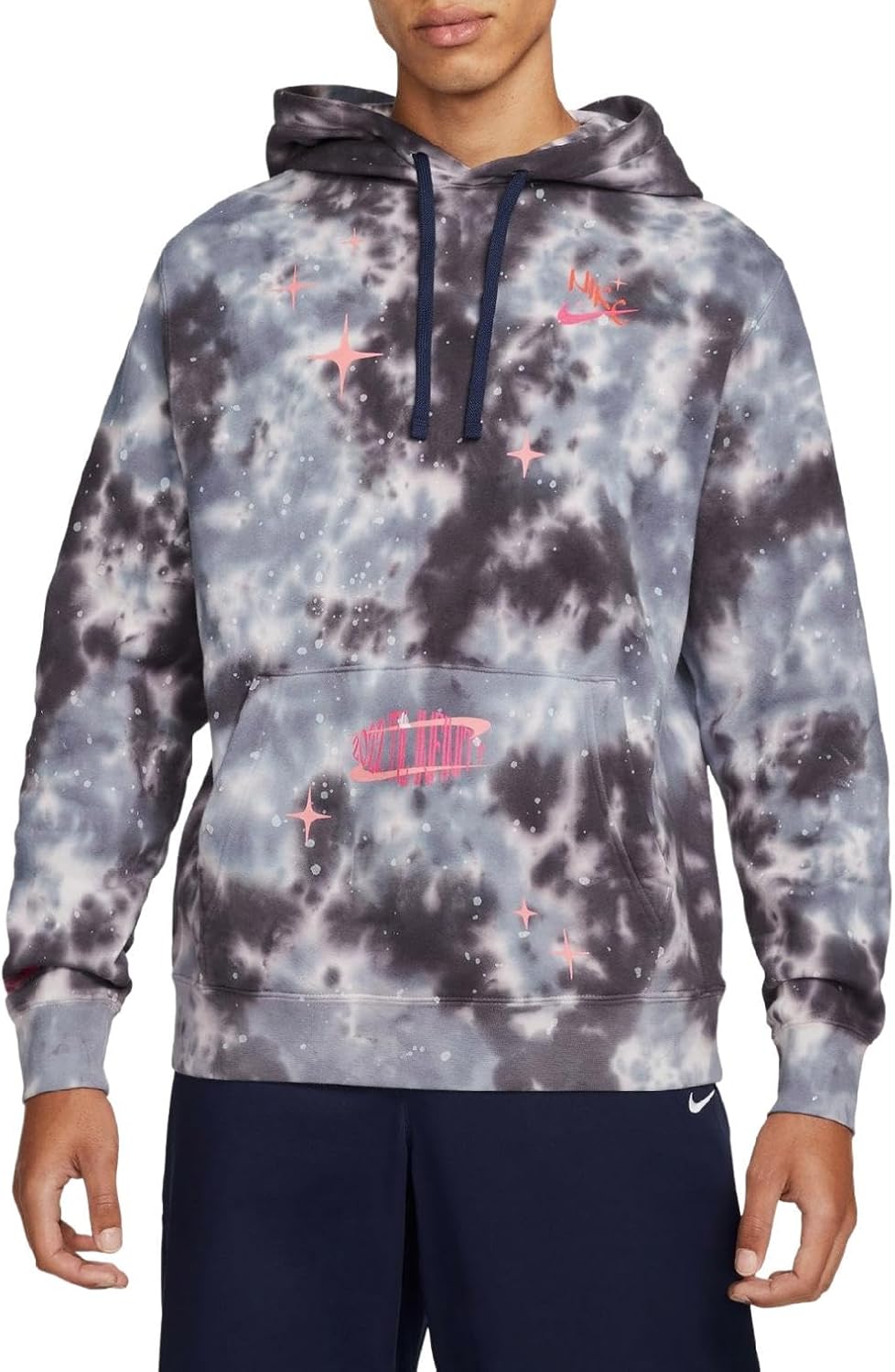 Nike Men’s Club Pullover Basketball Space Wave Hoodie (Standard, Medium, Multi)