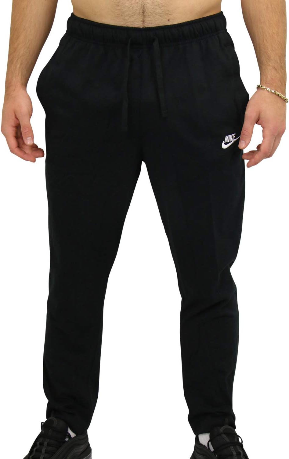 Nike NSW Club Pants Open Hem Jersey Black/White 2XL