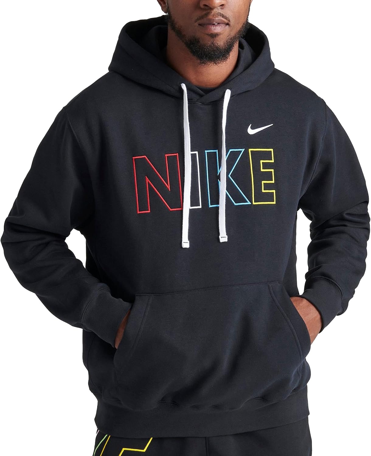 Nike Sportswear Club Fleece Men’s Pullover Hoodie (BLACK/WHITE, FQ6155-010) Size 3X-Large