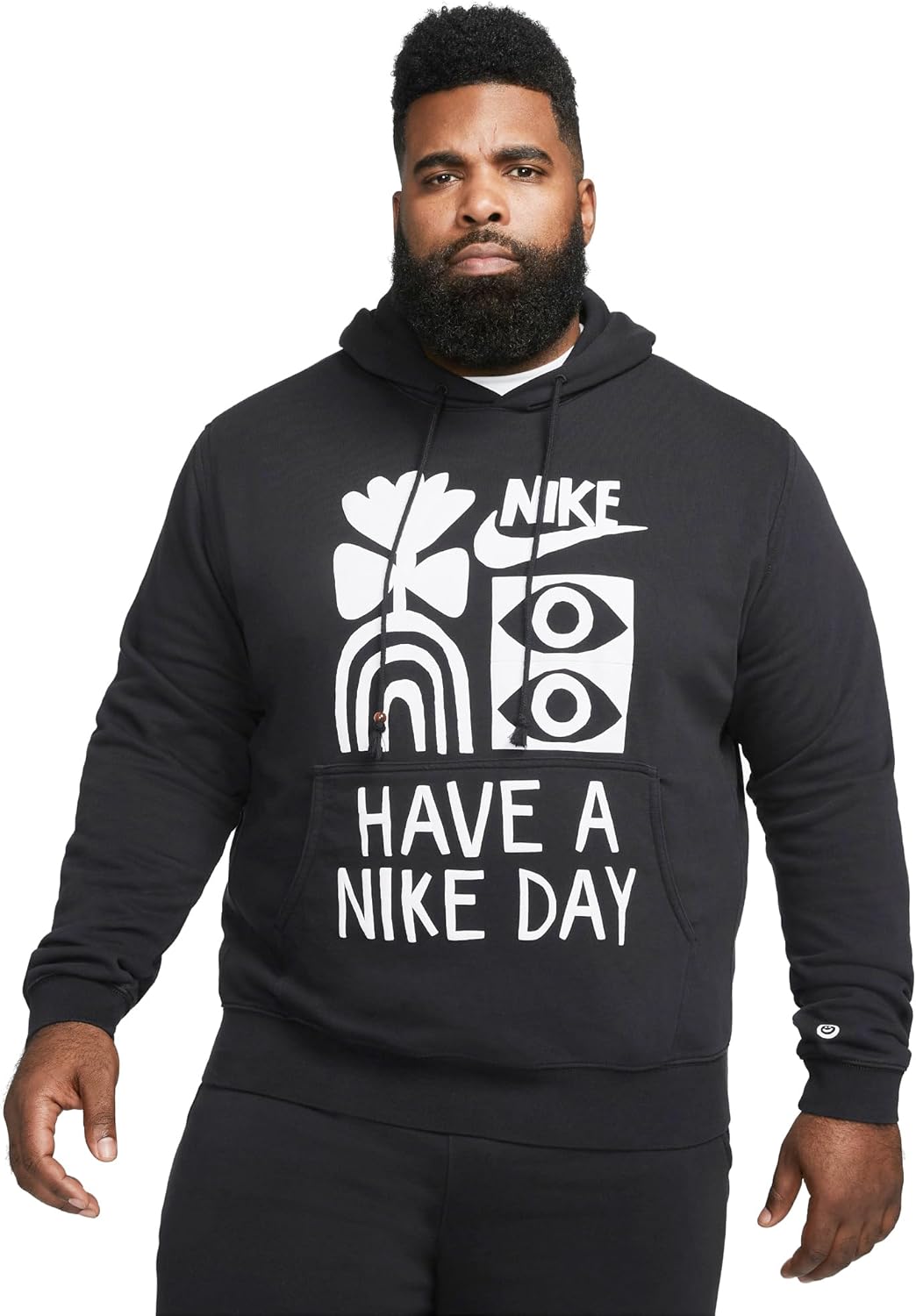 Nike Sportswear Men’s French Terry Pullover Hoodie (US, Alpha, Medium, Regular, Regular, Black)