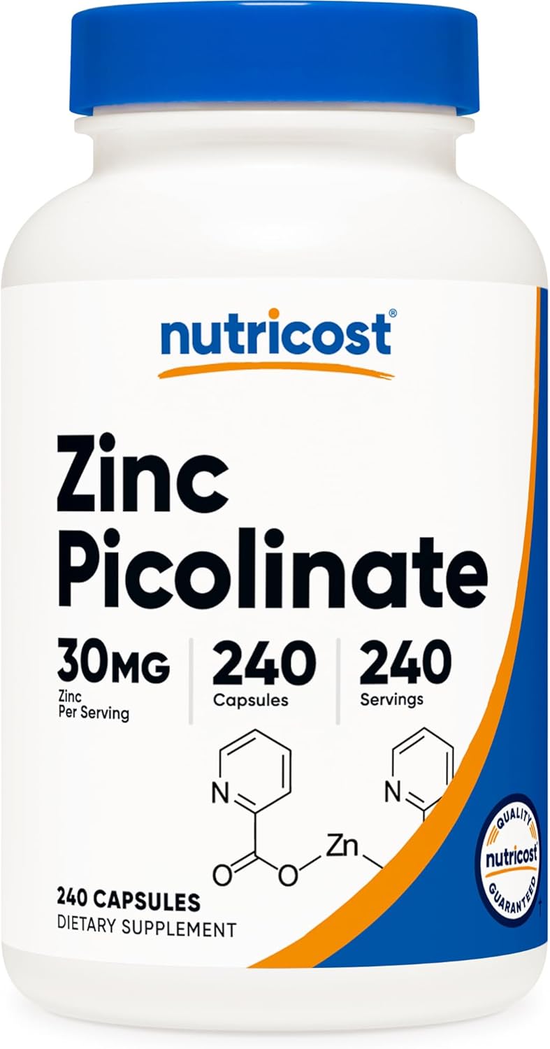 Nutricost Zinc Picolinate 30mg, 240 Capsules – Gluten Free and Non-GMO