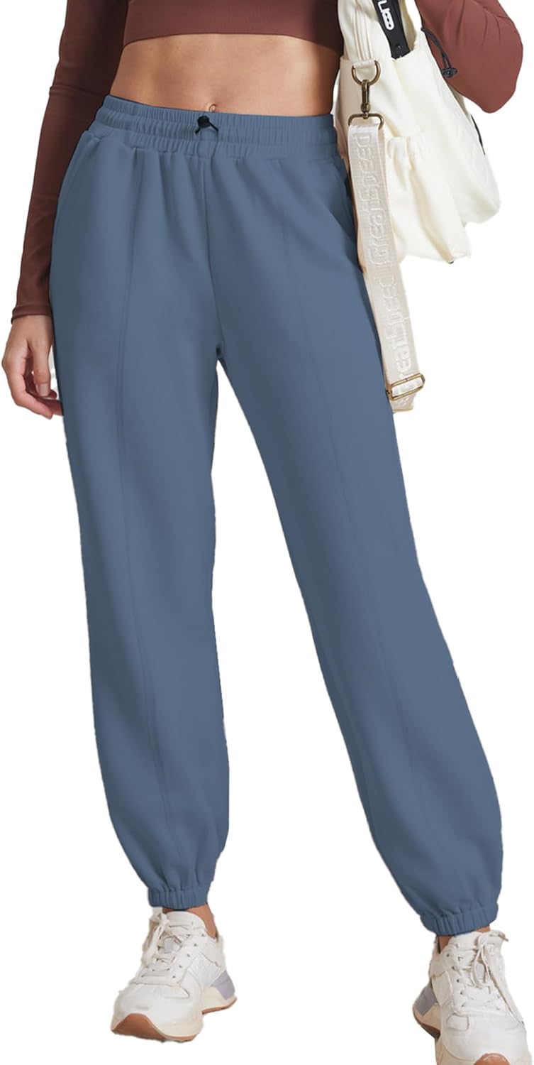 PINSPARK Womens Sweatpants Casual Athletic Workout Pants Cinch Bottom Sweat Pants Stretch Soft Lounge Pants with Pockets