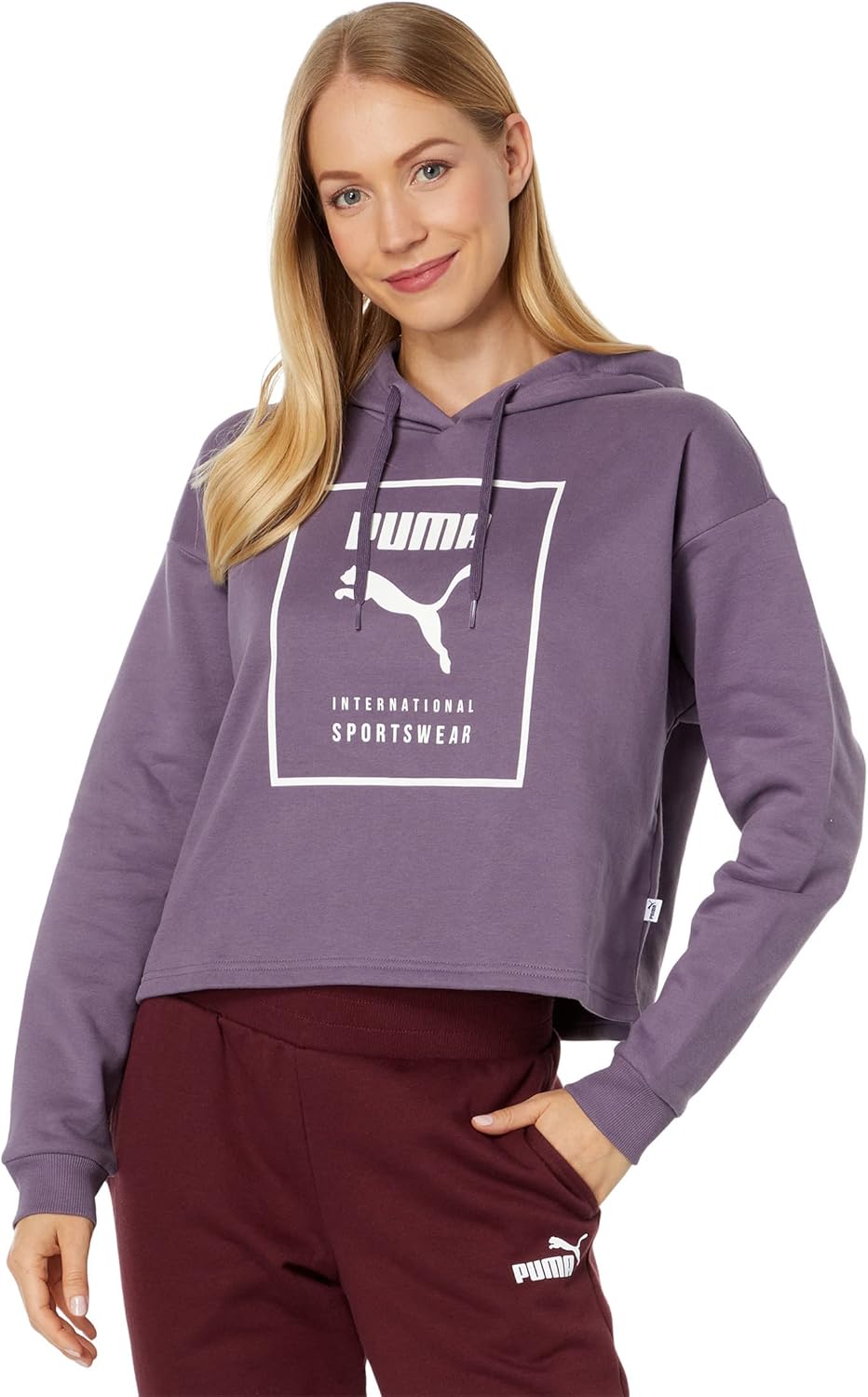 PUMA INTL Cropped Fleece Hoodie