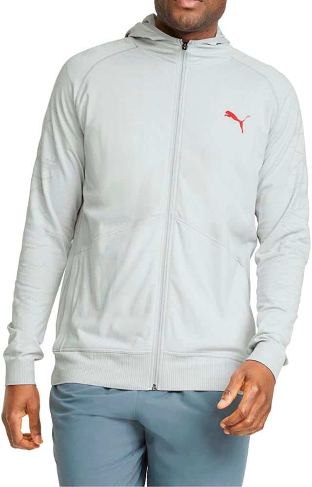 PUMA Mens Train Evoknit Jacket Athletic Outerwear Casual Comfort Technology – Grey