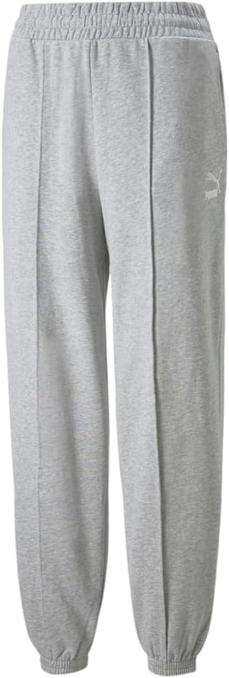 PUMA Womens Classics Logo Elastic Waist Sweatpants Casual Drawstring – Grey