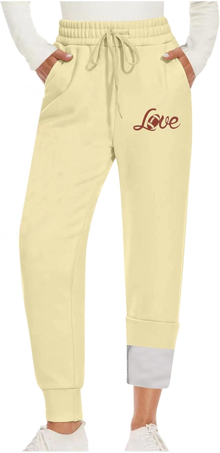 Plus Size Sweatpants for Women Winter Trendy Fleece Pants Soft Warm Heart Printed Sherpa Lined Sweatpants Joggers