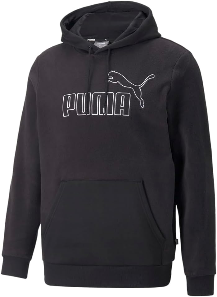 Puma Mens Essentials Polar Fleece Hoodie Casual Outerwear Casual Comfort Technology – Black