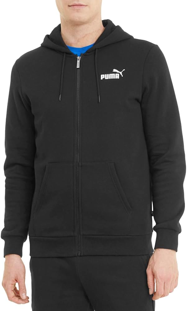 Puma Mens Essentials Small Logo Hoodie Athletic Outerwear Casual – Black