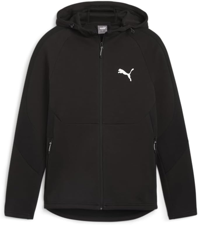 Puma Mens Evostripe Full-Zip Hoodie Casual Outerwear Casual Comfort Technology – Black