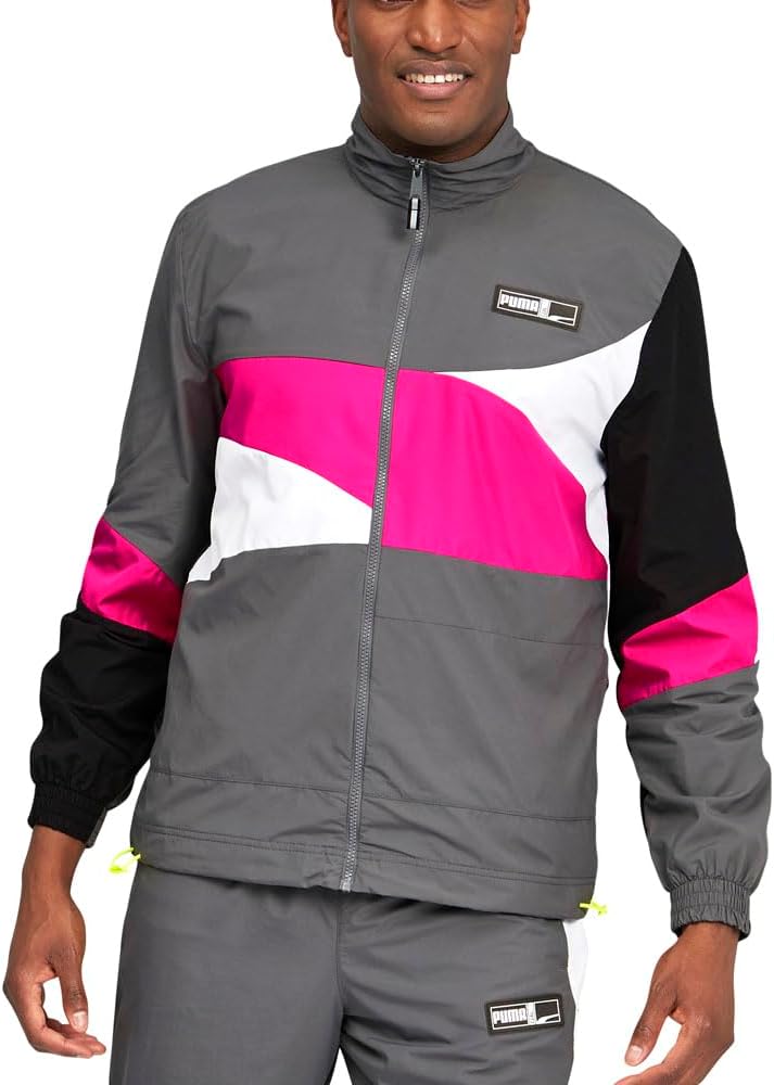 Puma Mens Fs Woven Jacket Coats Jackets Outerwear Full Zip Comfort Technology – Grey