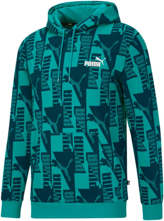 Puma Mens Power Aop Graphic Hoodie Athletic Outerwear Casual – Blue