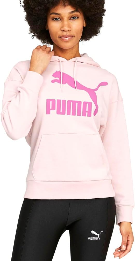 Puma Womens Classics Logo Hoodie Casual Outerwear Casual Comfort Technology – Pink